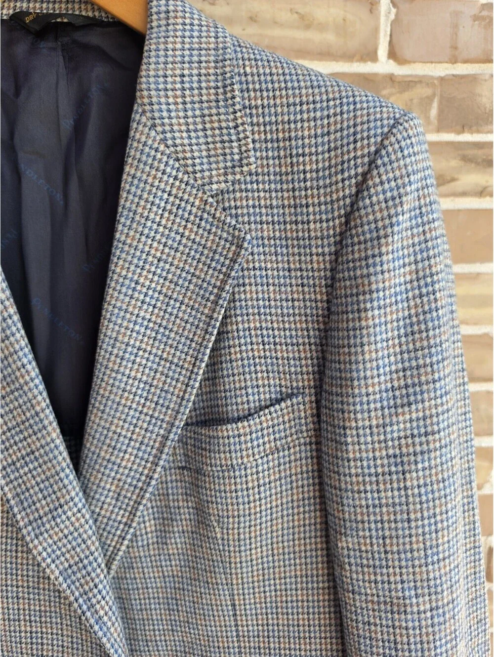 Vintage Pendleton Blazer 42R USA Virgin Wool Houndstooth Check Sport Coat